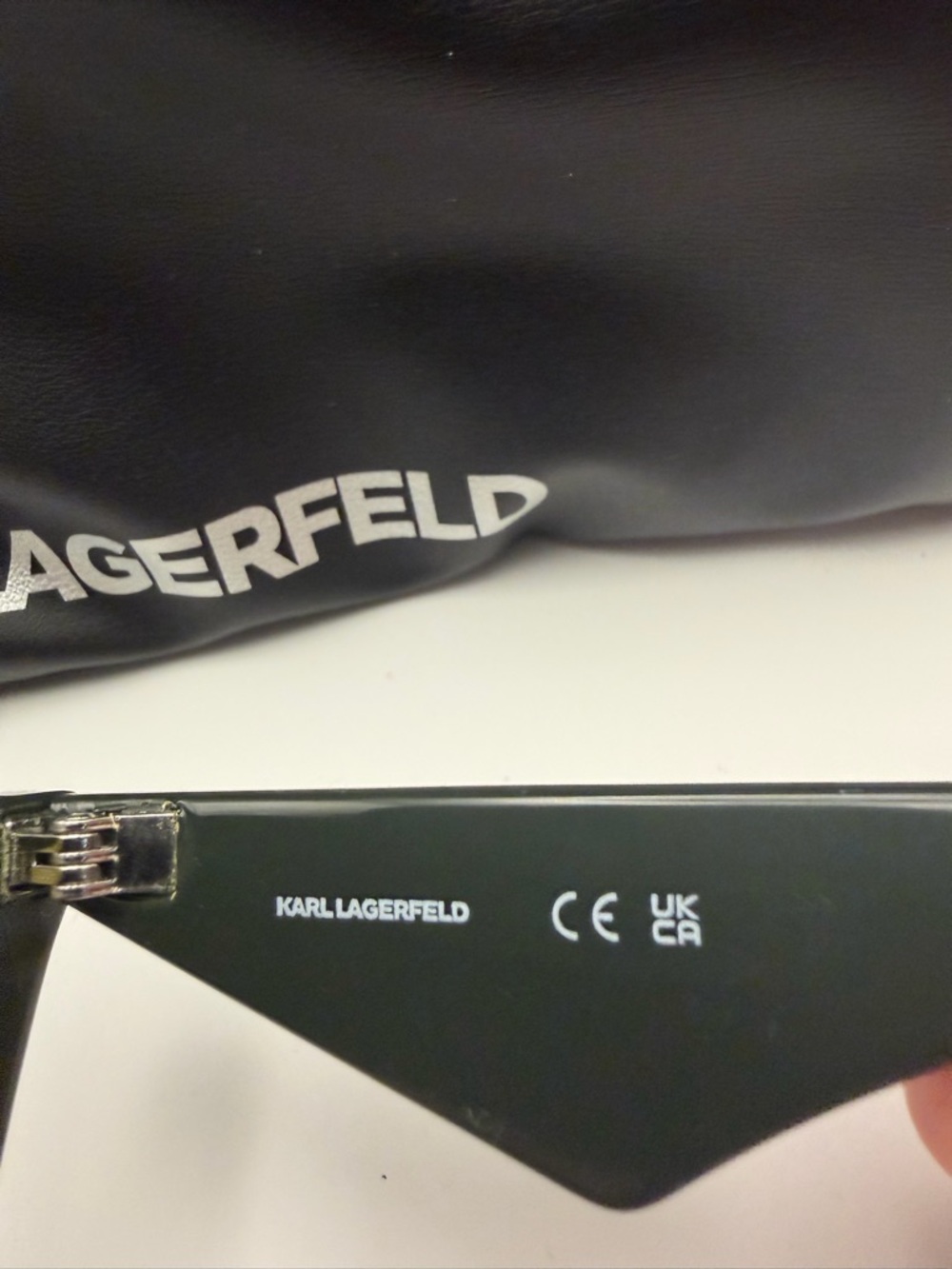 Karl Lagerfeld Black Sunglasses with Yellow Lenses - Picture 5 of 6